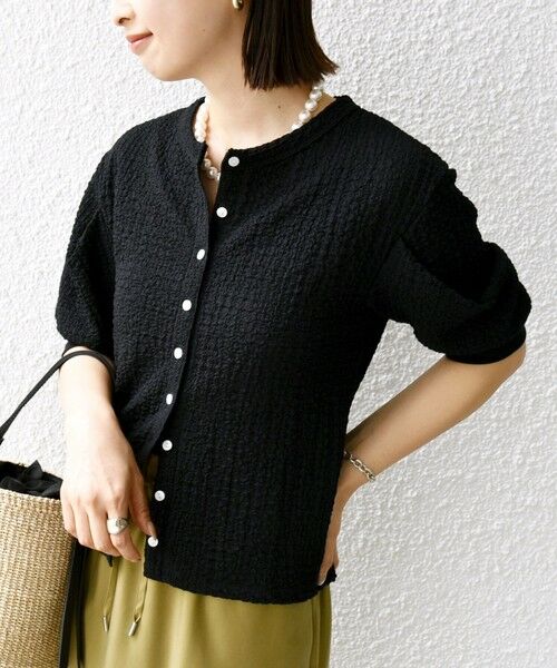 SHIPS / シップス カーディガン・ボレロ | 【WEB限定】〈手洗い可能〉バンピー シャーリング 5分袖 カーディガン | 詳細22