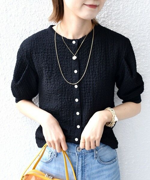 SHIPS / シップス カーディガン・ボレロ | 【WEB限定】〈手洗い可能〉バンピー シャーリング 5分袖 カーディガン | 詳細30
