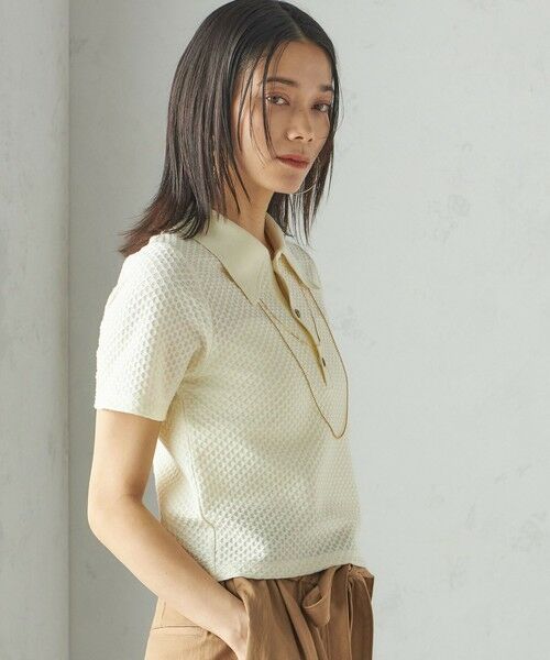 SHIPS / シップス ポロシャツ | 小泉里子コラボ:シャーリング ジャカード ポロ | 詳細11