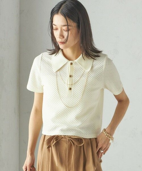 SHIPS / シップス ポロシャツ | 小泉里子コラボ:シャーリング ジャカード ポロ | 詳細8