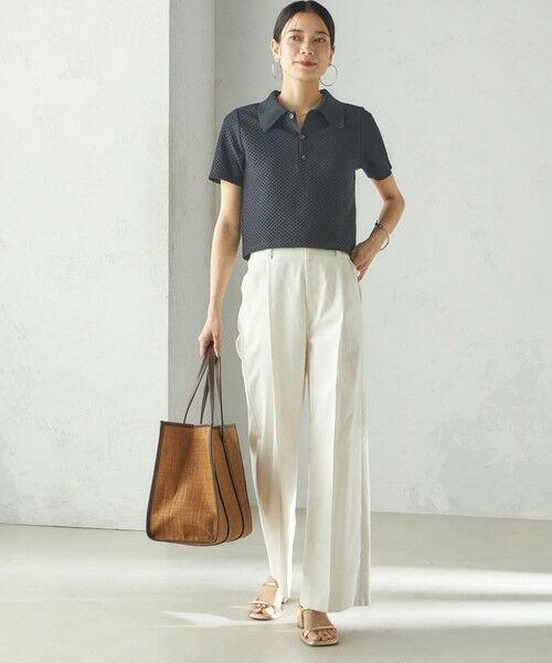 SHIPS / シップス ポロシャツ | 小泉里子コラボ:シャーリング ジャカード ポロ | 詳細18