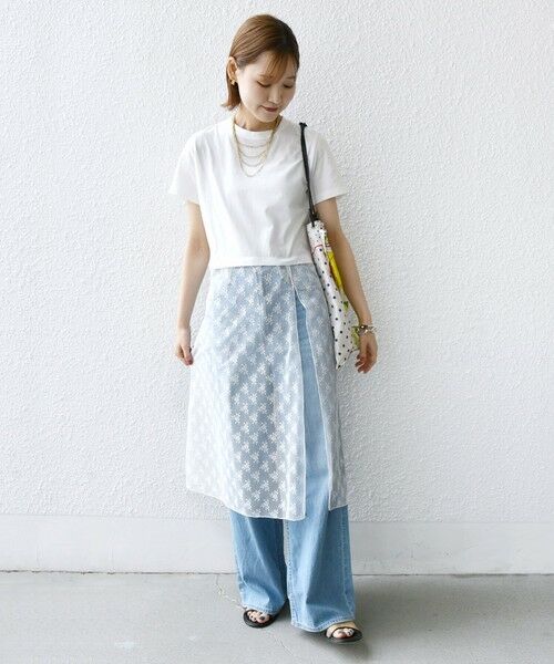 SHIPS / シップス Tシャツ | 【WEB限定】ラッセル レース ドッキング TEE | 詳細1