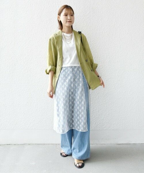 SHIPS / シップス Tシャツ | 【WEB限定】ラッセル レース ドッキング TEE | 詳細6