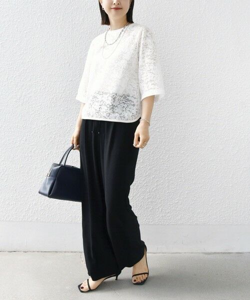 SHIPS / シップス Tシャツ | 〈手洗い可能〉オーガニック コットン レース ショート スリーブ プルオーバー | 詳細10