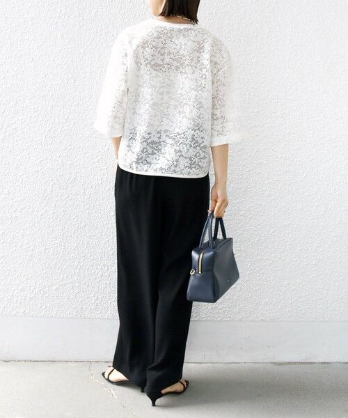 SHIPS / シップス Tシャツ | 〈手洗い可能〉オーガニック コットン レース ショート スリーブ プルオーバー | 詳細11