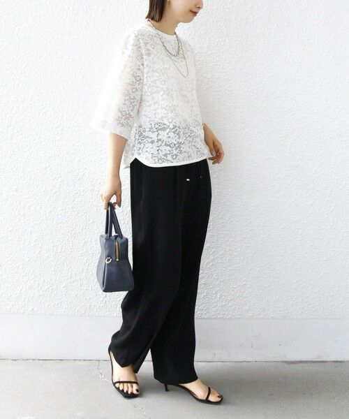 SHIPS / シップス Tシャツ | 〈手洗い可能〉オーガニック コットン レース ショート スリーブ プルオーバー | 詳細12