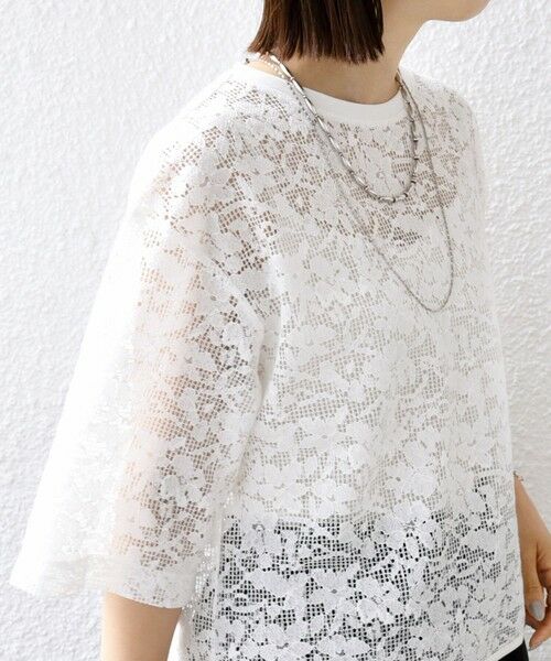 SHIPS / シップス Tシャツ | 〈手洗い可能〉オーガニック コットン レース ショート スリーブ プルオーバー | 詳細18