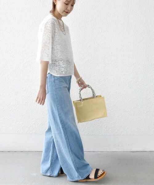 SHIPS / シップス Tシャツ | 〈手洗い可能〉オーガニック コットン レース ショート スリーブ プルオーバー | 詳細4