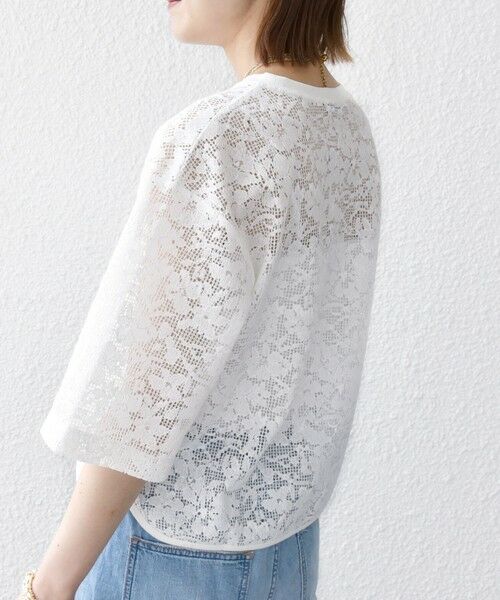 SHIPS / シップス Tシャツ | 〈手洗い可能〉オーガニック コットン レース ショート スリーブ プルオーバー | 詳細6