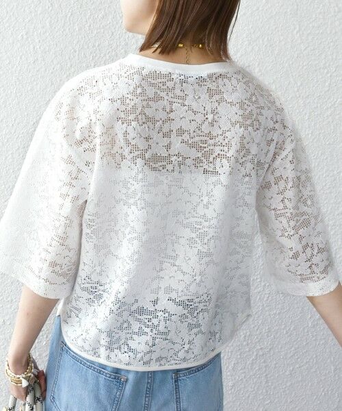 SHIPS / シップス Tシャツ | 〈手洗い可能〉オーガニック コットン レース ショート スリーブ プルオーバー | 詳細7