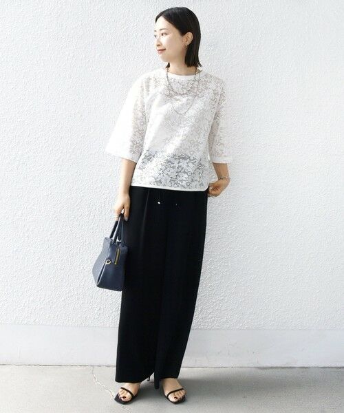 SHIPS / シップス Tシャツ | 〈手洗い可能〉オーガニック コットン レース ショート スリーブ プルオーバー | 詳細9