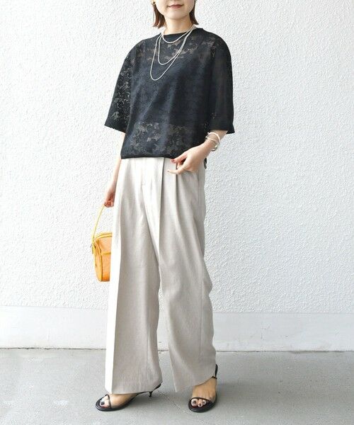 SHIPS / シップス Tシャツ | 〈手洗い可能〉オーガニック コットン レース ショート スリーブ プルオーバー | 詳細22