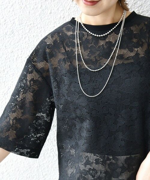 SHIPS / シップス Tシャツ | 〈手洗い可能〉オーガニック コットン レース ショート スリーブ プルオーバー | 詳細28