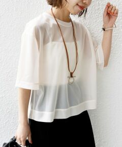 SHIPS / シップス Tシャツ | 〈手洗い可能〉シアー トリコット ショート スリーブ プルオーバー