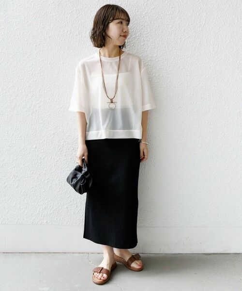 SHIPS / シップス Tシャツ | 〈手洗い可能〉シアー トリコット ショート スリーブ プルオーバー | 詳細1