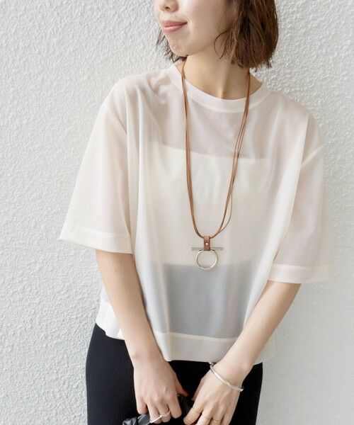 SHIPS / シップス Tシャツ | 〈手洗い可能〉シアー トリコット ショート スリーブ プルオーバー | 詳細4