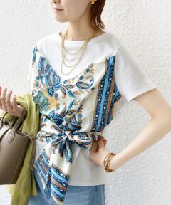 SHIPS / シップス Tシャツ | 【WEB限定】〈手洗い可能〉スカーフ コンビ TEE