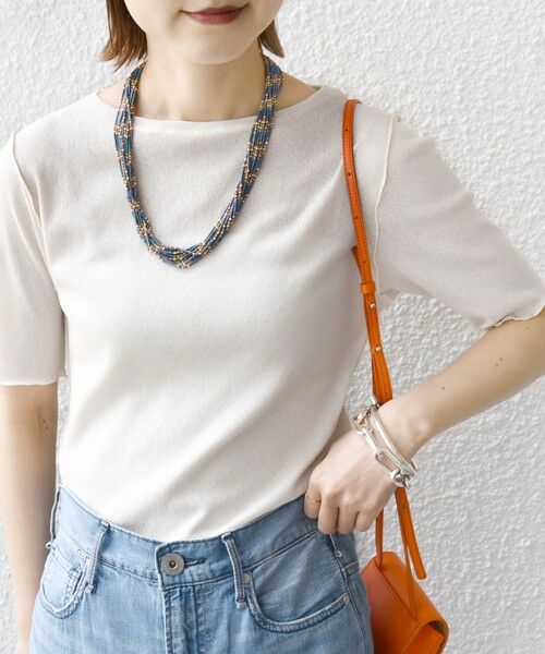 SHIPS / シップス Tシャツ | 〈手洗い可能〉ドライ テレコ ショート スリーブ プルオーバー(オフホワイト)