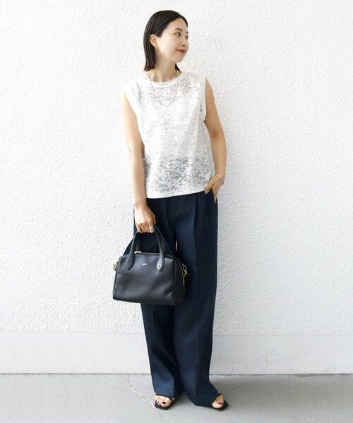 SHIPS / シップス タンクトップ | 〈手洗い可能〉オーガニック コットン レース ノースリーブ プルオーバー | 詳細10