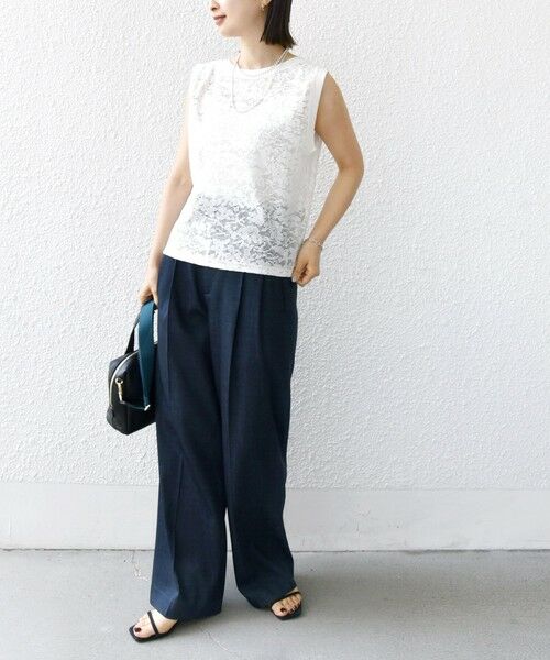 SHIPS / シップス タンクトップ | 〈手洗い可能〉オーガニック コットン レース ノースリーブ プルオーバー | 詳細11