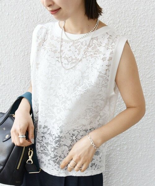 SHIPS / シップス タンクトップ | 〈手洗い可能〉オーガニック コットン レース ノースリーブ プルオーバー | 詳細14