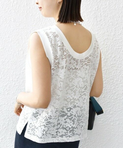 SHIPS / シップス タンクトップ | 〈手洗い可能〉オーガニック コットン レース ノースリーブ プルオーバー | 詳細15