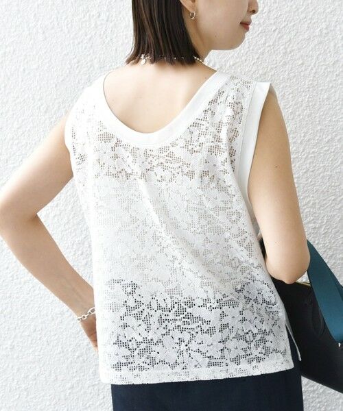SHIPS / シップス タンクトップ | 〈手洗い可能〉オーガニック コットン レース ノースリーブ プルオーバー | 詳細16