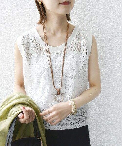 SHIPS / シップス タンクトップ | 〈手洗い可能〉オーガニック コットン レース ノースリーブ プルオーバー | 詳細5