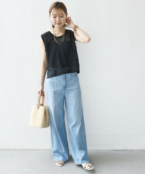 SHIPS / シップス タンクトップ | 〈手洗い可能〉オーガニック コットン レース ノースリーブ プルオーバー | 詳細22