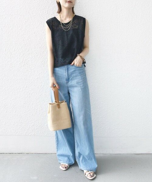 SHIPS / シップス タンクトップ | 〈手洗い可能〉オーガニック コットン レース ノースリーブ プルオーバー | 詳細23