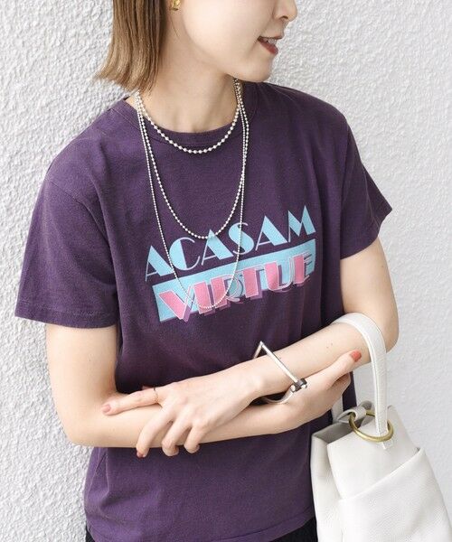 SHIPS / シップス Tシャツ | ACASAM:クルーネック TEE(パープル)