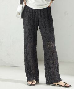 SHIPS / シップス ショート・ハーフ・半端丈パンツ | 〈手洗い可能〉ラッセル レース イージー パンツ