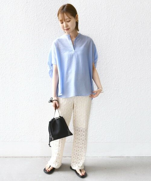 SHIPS / シップス ショート・ハーフ・半端丈パンツ | 〈手洗い可能〉ラッセル レース イージー パンツ | 詳細1