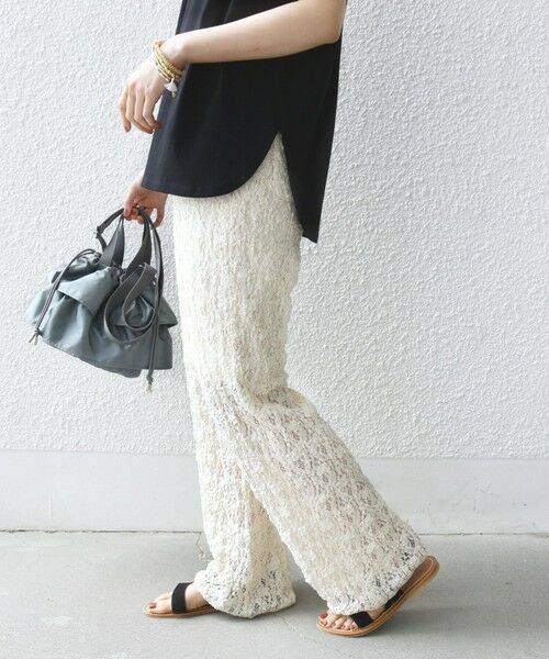 SHIPS / シップス ショート・ハーフ・半端丈パンツ | 〈手洗い可能〉ラッセル レース イージー パンツ | 詳細14