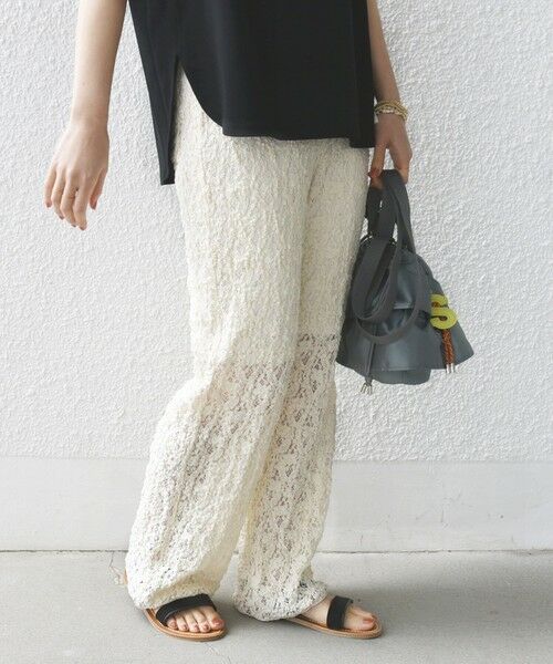 SHIPS / シップス ショート・ハーフ・半端丈パンツ | 〈手洗い可能〉ラッセル レース イージー パンツ | 詳細17