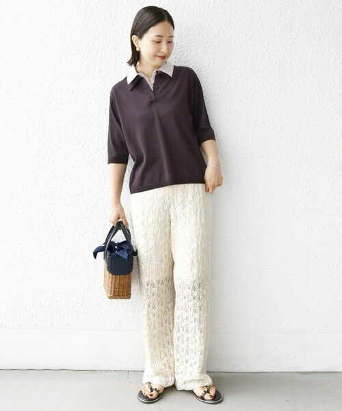 SHIPS / シップス ショート・ハーフ・半端丈パンツ | 〈手洗い可能〉ラッセル レース イージー パンツ | 詳細19