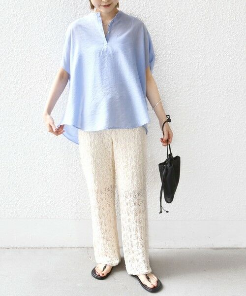 SHIPS / シップス ショート・ハーフ・半端丈パンツ | 〈手洗い可能〉ラッセル レース イージー パンツ | 詳細2