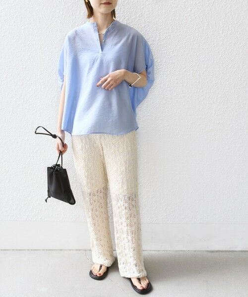 SHIPS / シップス ショート・ハーフ・半端丈パンツ | 〈手洗い可能〉ラッセル レース イージー パンツ | 詳細3