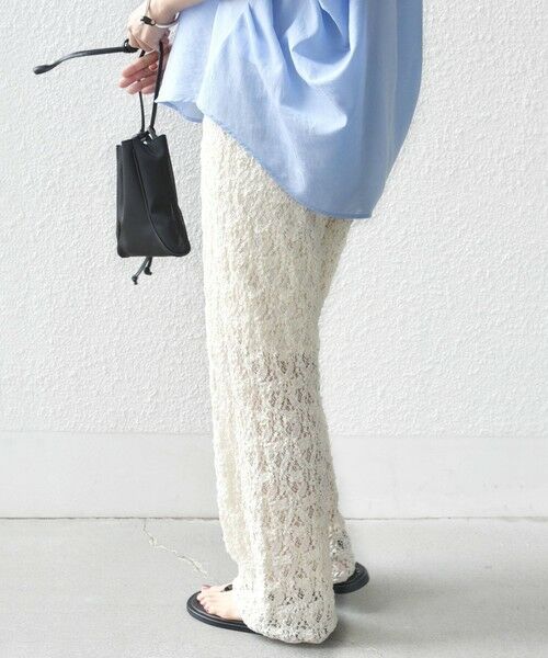 SHIPS / シップス ショート・ハーフ・半端丈パンツ | 〈手洗い可能〉ラッセル レース イージー パンツ | 詳細5