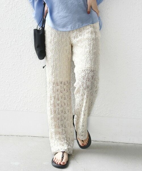 SHIPS / シップス ショート・ハーフ・半端丈パンツ | 〈手洗い可能〉ラッセル レース イージー パンツ | 詳細6