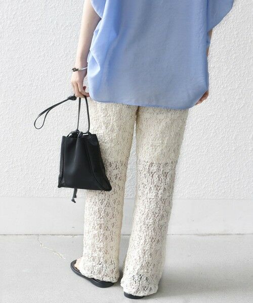 SHIPS / シップス ショート・ハーフ・半端丈パンツ | 〈手洗い可能〉ラッセル レース イージー パンツ | 詳細7