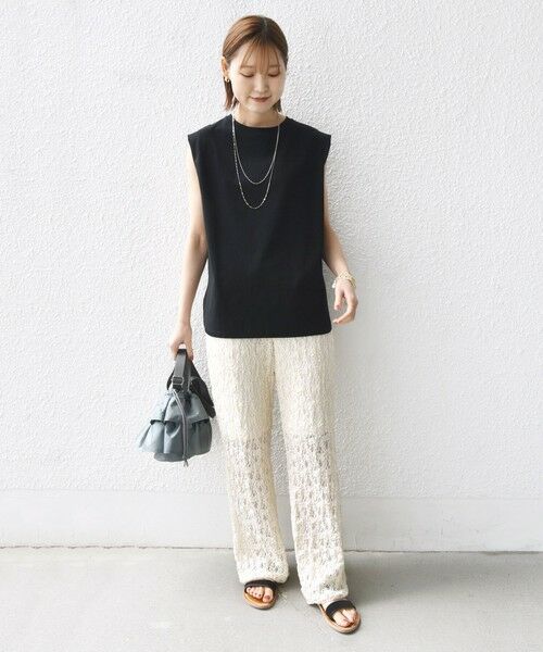 SHIPS / シップス ショート・ハーフ・半端丈パンツ | 〈手洗い可能〉ラッセル レース イージー パンツ | 詳細9