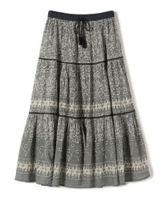 SHIPS / シップス ロング・マキシ丈スカート | Fanaka:〈手洗い可能〉プリント ティアード スカート