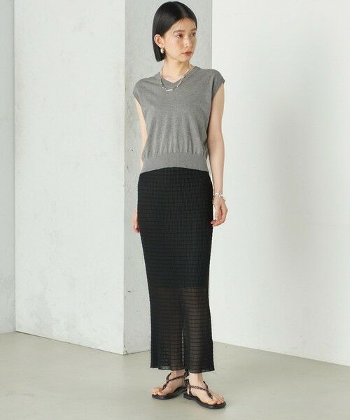 SHIPS / シップス ミニ・ひざ丈スカート | Wai＋:ジャカード シアー スカート | 詳細27