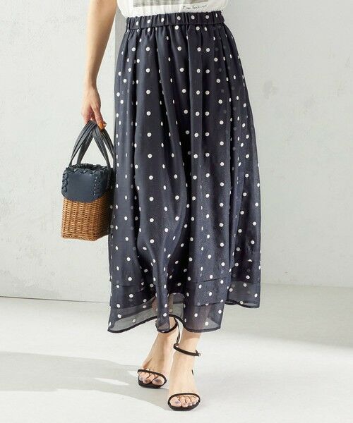 SHIPS / シップス ロング・マキシ丈スカート | 〈手洗い可能〉ドット 刺繍 ギャザー スカート | 詳細11