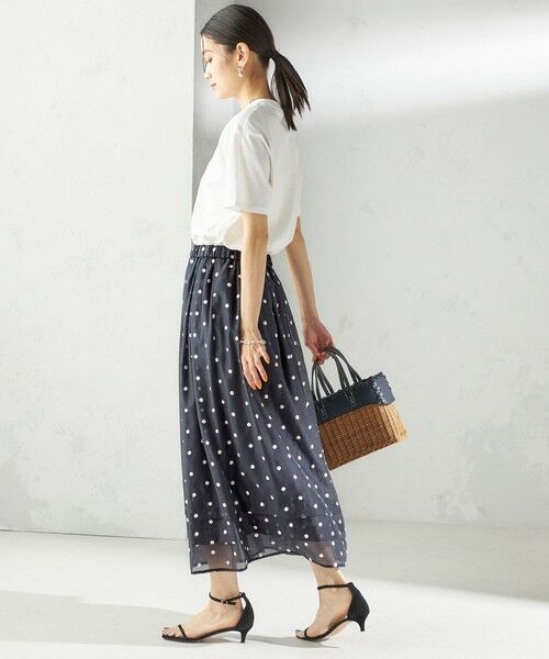 SHIPS / シップス ロング・マキシ丈スカート | 〈手洗い可能〉ドット 刺繍 ギャザー スカート | 詳細3