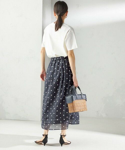SHIPS / シップス ロング・マキシ丈スカート | 〈手洗い可能〉ドット 刺繍 ギャザー スカート | 詳細4