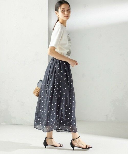 SHIPS / シップス ロング・マキシ丈スカート | 〈手洗い可能〉ドット 刺繍 ギャザー スカート | 詳細5