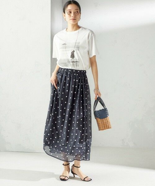 SHIPS / シップス ロング・マキシ丈スカート | 〈手洗い可能〉ドット 刺繍 ギャザー スカート | 詳細6