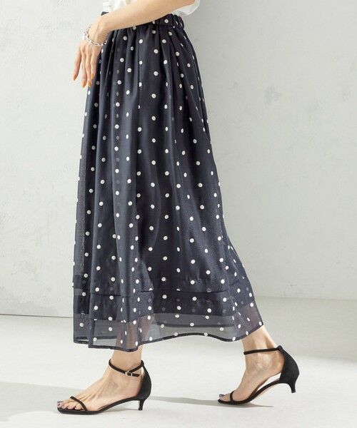 SHIPS / シップス ロング・マキシ丈スカート | 〈手洗い可能〉ドット 刺繍 ギャザー スカート | 詳細8